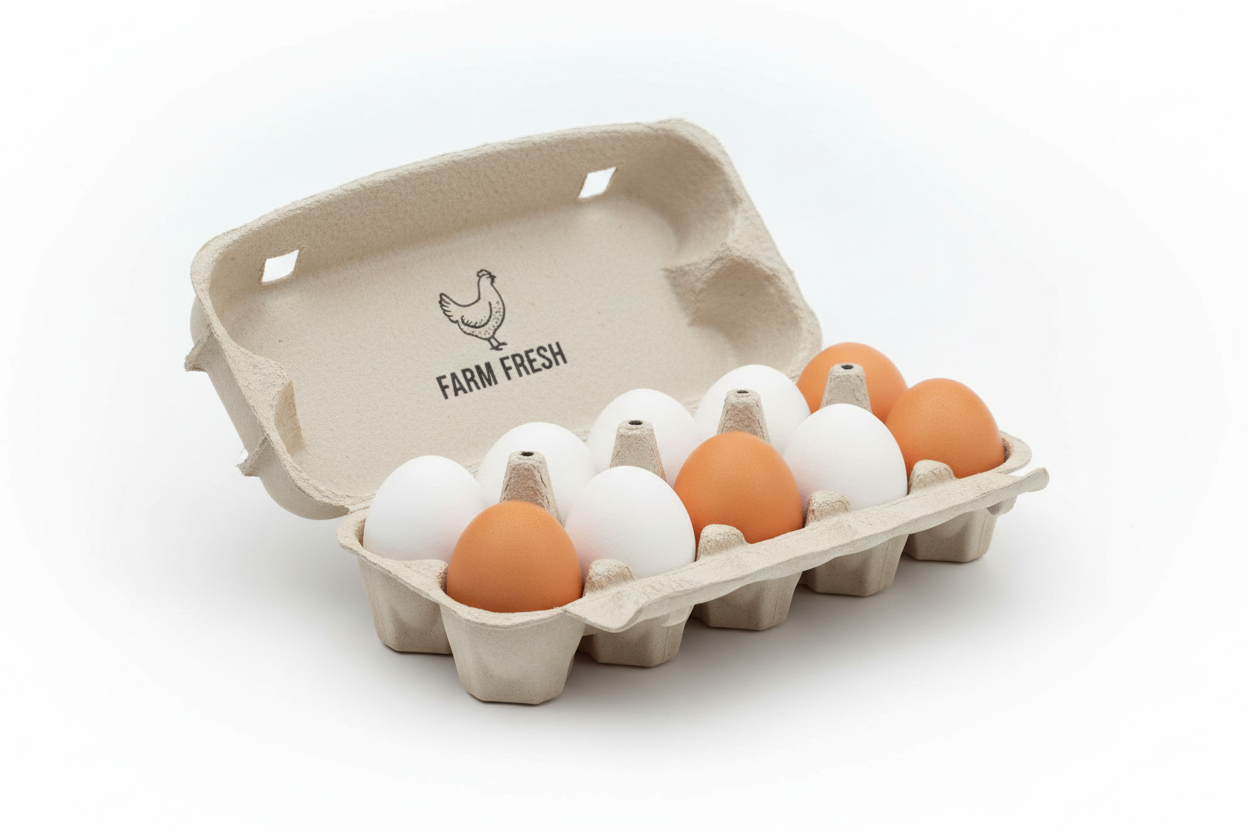 caja de huevos con 12 huebos
