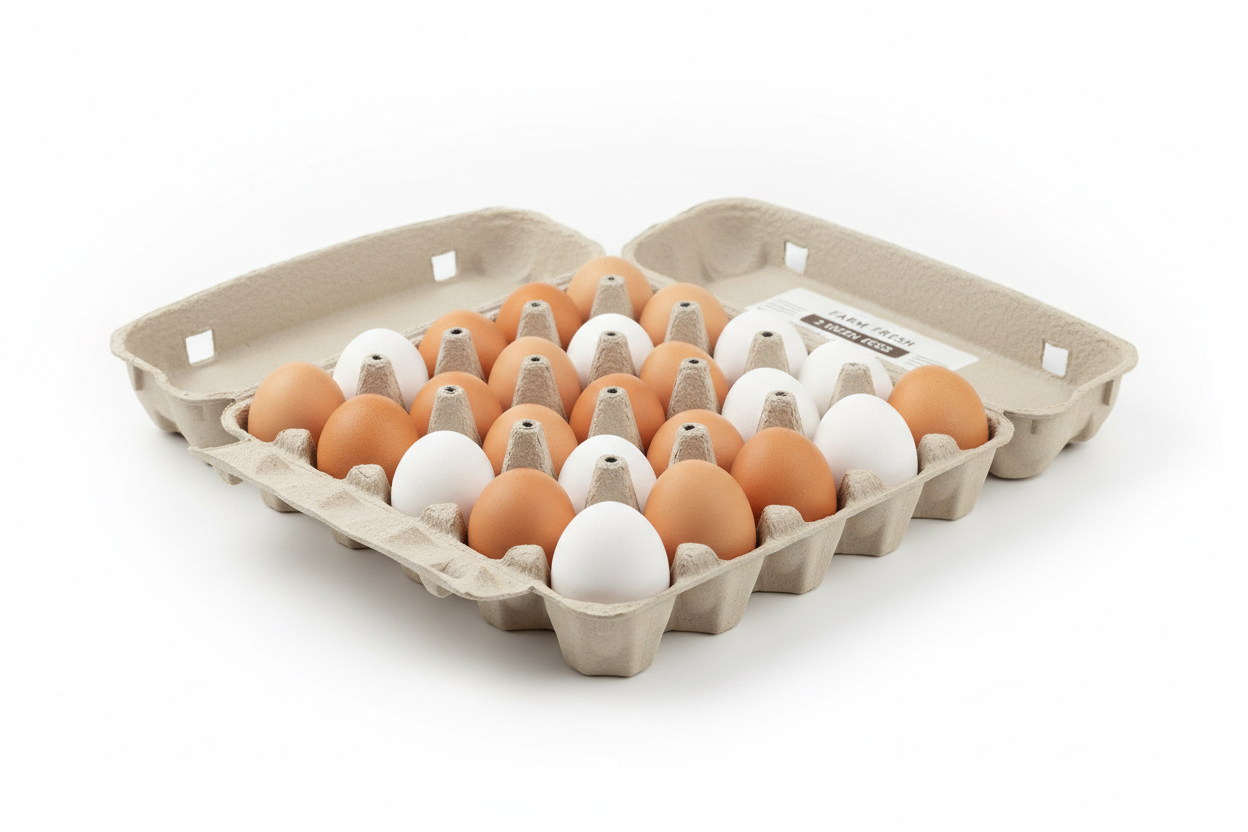 caja de huevos con 24 huevos